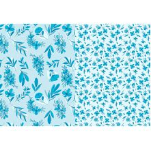 Tecido Estampado para Patchwork - Meio a Meio By Amanda Ansaldo : Digital Tricoline Estampa Floral Azul (0,50X1,40)