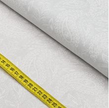 Tecido Estampado para Patchwork - Blanc : Cashmere Grande Branca Com Fundo Branco (0,50X1,40)