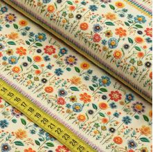 Tecido Estampado Para Patchwork - Flores Campestres Bordadas : Flores de Primavera (0,50x1,50)