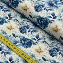 Tecido Estampado Para Patchwork - Devaneio Floral Azul 1 (0,50x1,50)
