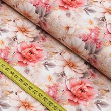 Tecido Estampado Para Patchwork - Devaneio Floral Rose 1 (0,50x1,50)