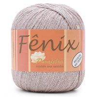 Linha Fênix 100g - Viscose com Fio Metálico 3010 - nude/lurex prata