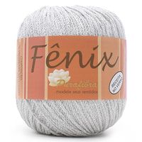 Linha Fênix 100g - Viscose com Fio Metálico 1001 - branco/lurex prata