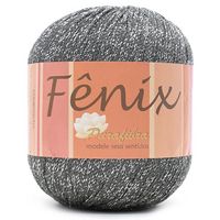 Linha Fênix 100g - Viscose com Fio Metálico 1060 - chumbo/lurex prata