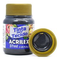 Tinta para Tecido Acrilex Metálica 37ml 520 - preto