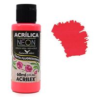 Tinta Acrílica Nature Colors Neon Acrilex 60ml 103 vermelho