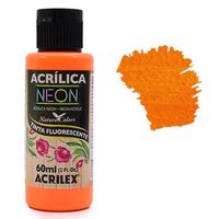 Tinta Acrílica Nature Colors Neon Acrilex 60ml 105 laranja