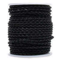 Cordão de Courino Trançado 3mm - 20 metros 016 preto