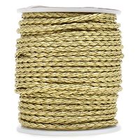 Cordão de Courino Trançado 3mm - 20 metros 054 dourado