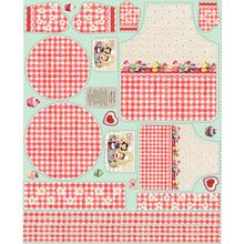 Tecido Estampado para Patchwork - Vamos Cozinhar : Aventais Mãe e Filha Vermelho (1,45X1,50)