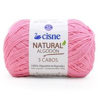 Fio Cisne Natural Algodón 3 Cabos 100g - 100% Algodão 0025 coral