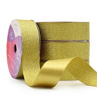 Fita de Cetim Com Lurex Ouro Nº 05 22mm Com 10 Metros Dourado/ouro