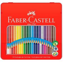 Lata Lápis de Cor Grip 24 Cores Triangular Faber-Castell