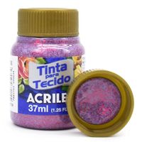 Tinta para Tecido com Glitter Acrilex 37ml 205 - vermelho