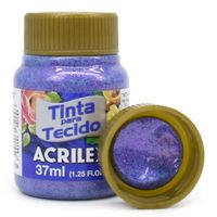 Tinta para Tecido com Glitter Acrilex 37ml 207 - violeta
