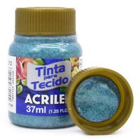 Tinta para Tecido com Glitter Acrilex 37ml 213 - verde esmeralda