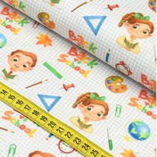 Tecido Estampado Para Patchwork - Escola : Estudantes 1 (0,50x1,50)