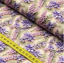 Tecido Estampado Para Patchwork - 3D Floral Lilás 2 D508 (0,50x1,50)