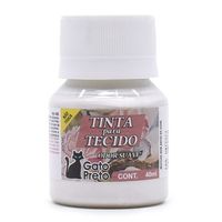 Tinta para Tecido Metálica Gato Preto 40ml 351 branco metálico