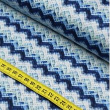 Tecido Estampado Para Patchwork - Clube Mais Criativo : Tricot Checron Marinho (0,50x1,40)