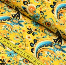 Tecido Estampado Para Patchwork - Clube Mais Criativo : Cashmere Amarelo (0,50x1,40)