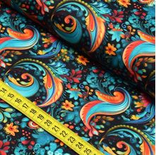Tecido Estampado Para Patchwork - Clube Mais Criativo : Cashmere Azul Tiffany (0,50x1,40)
