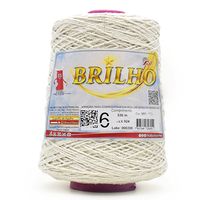 Barbante Brilho Fial nº 6 - 536 Metros  98p cru/prata