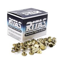 Botão de Pressão Redondo Plástico Ritas 12mm - 200 Unidades Dourado