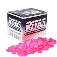 Botão de Pressão Redondo Plástico Ritas 12mm - 200 Unidades Rosa cítrico