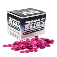 Botão de Pressão Redondo Plástico Ritas 12mm - 200 Unidades Rosa choque