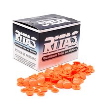 Botão de Pressão Redondo Plástico Ritas 12mm - 200 Unidades Laranja cítrico