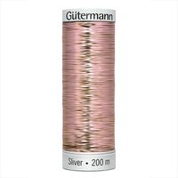 Linha para Bordar à Máquina Gutermann Metallic Sliver   8033 rosa claro