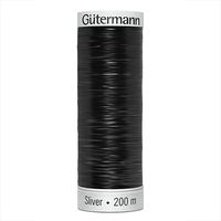 Linha para Bordar à Máquina Gutermann Metallic Sliver   8051 preto