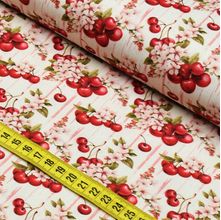 Tecido Estampado Para Patchwork - Cherry : Buques De Cereja (0,50x1,50)