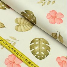 Tecido Estampado Para Patchwork - Meu Dino : Floral (0,50x1,40)