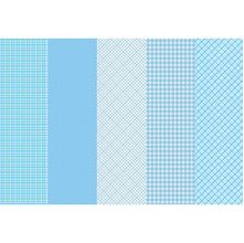 Tecido Tricoline Basics For All - Faixas Xadrez Azul Claro (0,50x1,50)