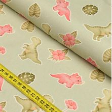 Tecido Estampado Para Patchwork - Meu Dino : Dino com Flor (0,50x1,40)