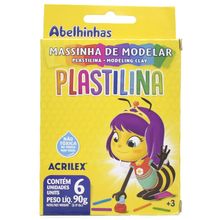 Massinha de Modelar Plastilina Acrilex - 6 Cores