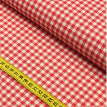 Tecido Blend de Linho para Patchwork - Xadrez Vermelho cor 07 (0,50x1,50)