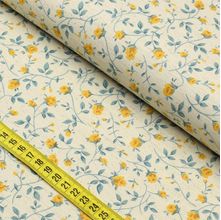 Tecido Blend de Linho para Patchwork - Floral Amarelo cor 03 (0,50x1,50)