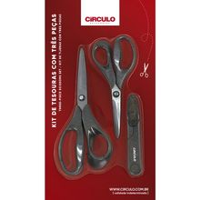 Kit Tesouras com Gliter Círculo - Preta