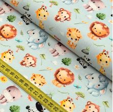 Tecido Estampado para Patchwork - Infância : Baby Safari (0,50x1,40)