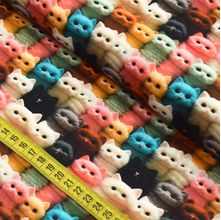 Tecido Estampado para Patchwork -  Animais Bordados : Gatinhos De Pelucia (0,50x1,40)