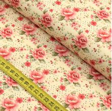 Tecido Estampado Para Patchwork - Clube Mais Criativo : Rosas Pequenas (0,50x1,40)