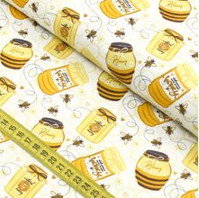 Tecido Estampado Para Patchwork - Robert Kaufman : Potes de Mel (0,50X1,10)