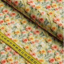 Tecido Estampado Para Patchwork -  Rosinhas Salmão 4 (0,50x1,40)