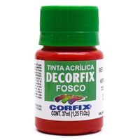 Tinta Acrílica Decorfix Fosca 37ml - Corfix 357 vermelho tomate