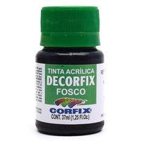 Tinta Acrílica Decorfix Fosca 37ml - Corfix 321 preto