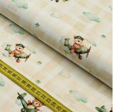 Tecido Estampado para Patchwork - Baby : Urso Com Avião (0,50x1,40)