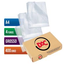 Plastico 4 Furos Grosso DAC - 400 Envelopes